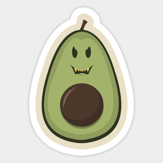 Evil avocado Sticker by machinegunpunker